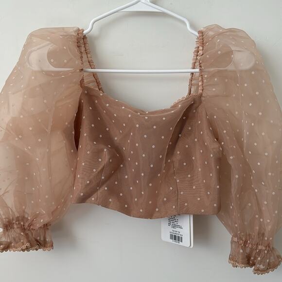 Selkie The Puff Top in Barefoot Polka Dot Size: XS - Picture 2 of 7